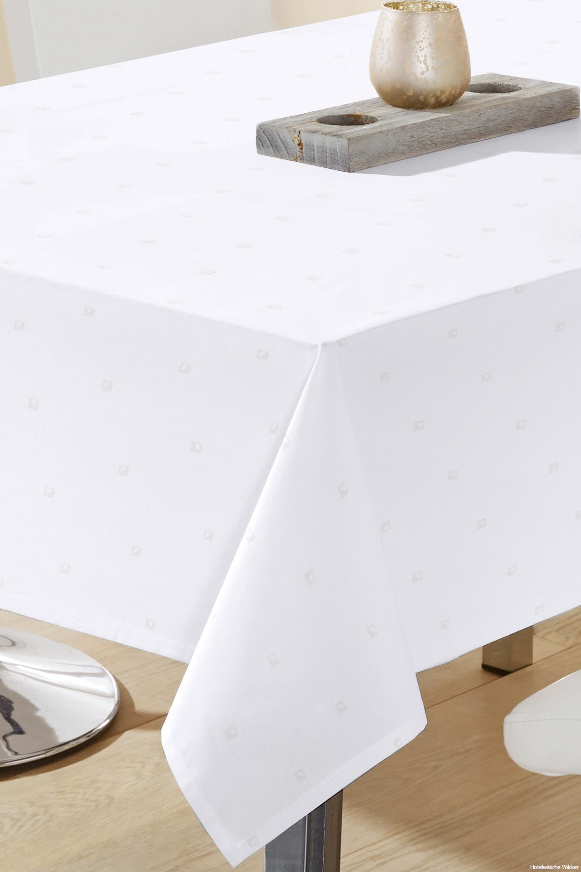 Tischdecke  Tafeltuch 220 cm Tablecloth  rund Hotelwäsche weiß Baumwolle 